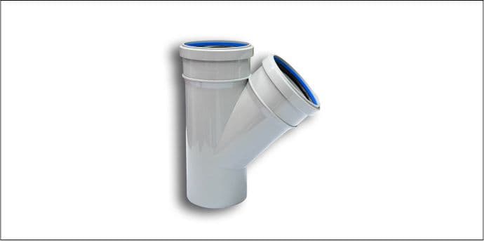 PE Kanalizasyon Borusu Bağlantı T Parçası DN110x110/45° — Damja Plastik ürünü