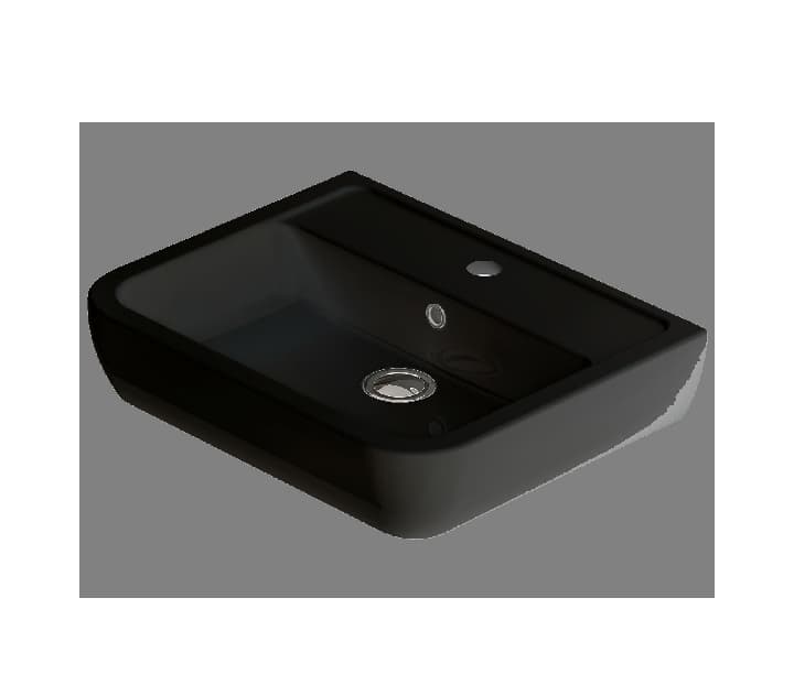 IDEVIT HALLEY SLIM KARE TEZGAHUSTU LAVABO MAT SIYAH (40x60) — product by Idevit