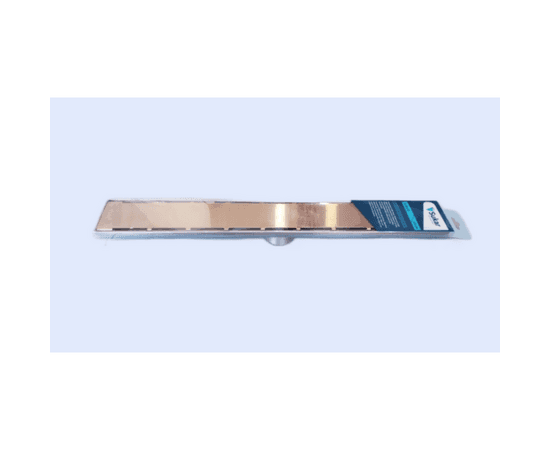 Трап металлический прямой сливной 50 см. бронза — product photo