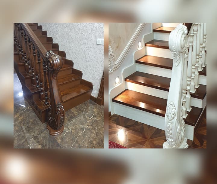Лестницы и перила из дерева (сосна, дуб, орех, чинар, айлантус) — product by Хозяйственное Общество Инне