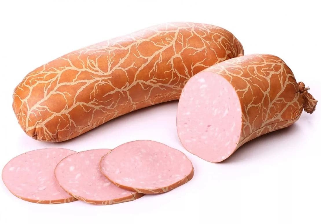 boiled sausage "Näzli" with pistachios premium — product photo
