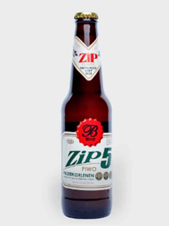 Zip ”№5 Classic” light pasteurized beer in a glass bottle 320 ml Alk. 4.0vol. — product photo