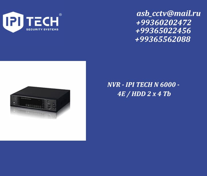 NVR - IPI TECH N 6000 - 4E / HDD 2 x 4 Tb — product photo