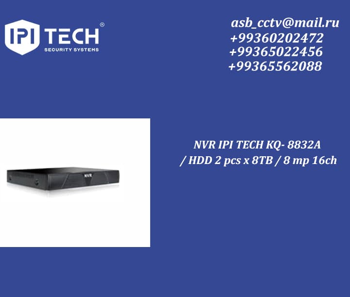 NVR IPI TECH KQ- 8832A / HDD 2 pcs x 8TB / 8 mp 16ch — product photo
