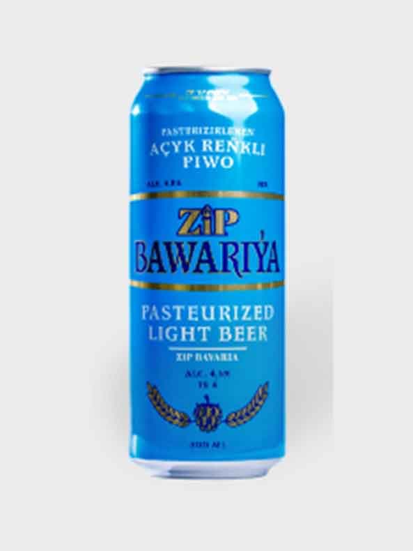 Zip ”Bawariýa” alýumin gapda ýeňil pasterizirlenen piwo 500 ml Alk. 4.5 wol.