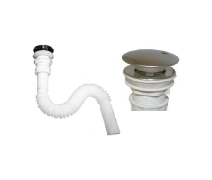 ADELL SK35 TASLI KORUKLU LAVABO/EVYE SIFONU TAPALI (CORRUGATED LAVABO/SINK SIPHON W.COVER) — product photo