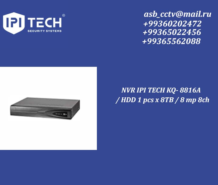 NVR IPI TECH KQ- 8816A / HDD 1 pcs x 8TB / 8 mp 8ch — product photo