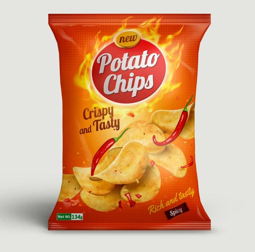 packaging for chips, soups and porridge — product photo