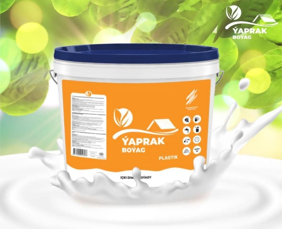 Water-dispersion homopolymer acrylic paint-plastic paint for interior walls "Yaprak" — product by Япрак Бояг