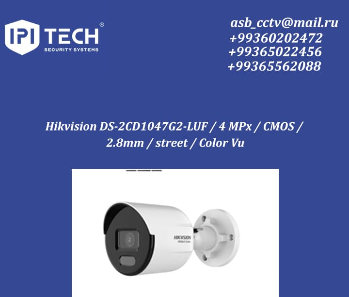Hikvision DS-2CD1047G2-LUF / 4 MPx / CMOS / 2.8mm / street / Color Vu — İpi Tech ürünü