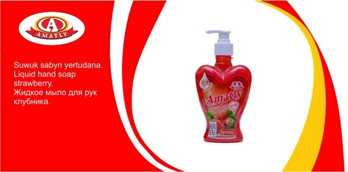 Liquid hand soap strawberry 450g — product by "Аматлы" Моющие Средства