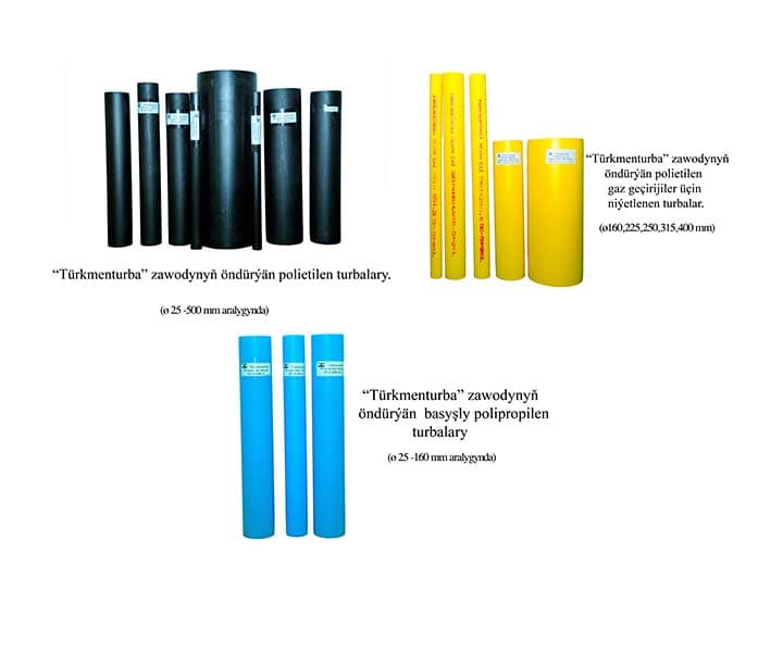 polyethylene pipes of various pressures for water supply with an outer diameter of 25 to 500 mm — product photo