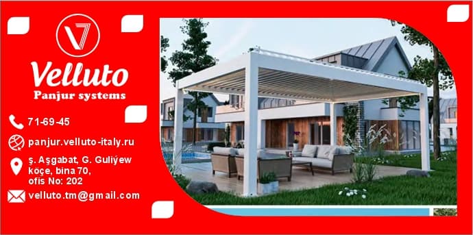 Alüminyum pergola çardak — Velluto Panjur Systems ürünü