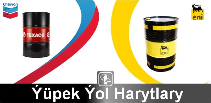 Distribution of "Eni" & "Chevron" motor oils — product by Ýüpek Ýol Harytlary
