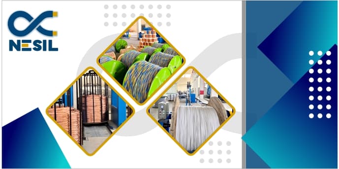 Different types of electrical cables — product photo