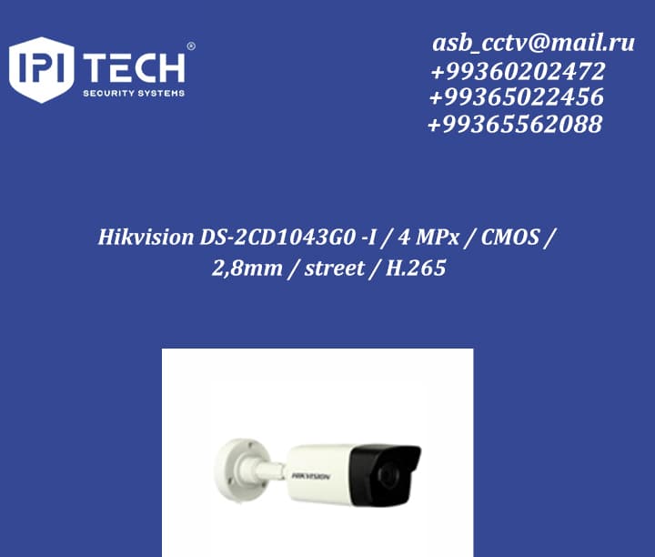 Hikvision DS-2CD1043G0 -I / 4 MPx / CMOS / 2,8mm / street / H.265 — İpi Tech ürünü