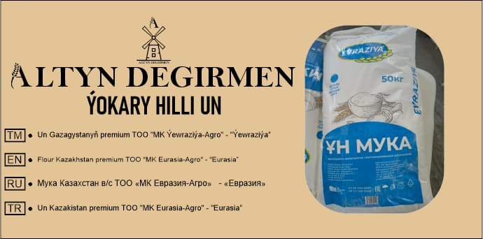 Un Gazagystanyň premium TOO "MK Ýewraziýa-Agro" - "Ýewraziýa" — Altyn Degirmen önümi