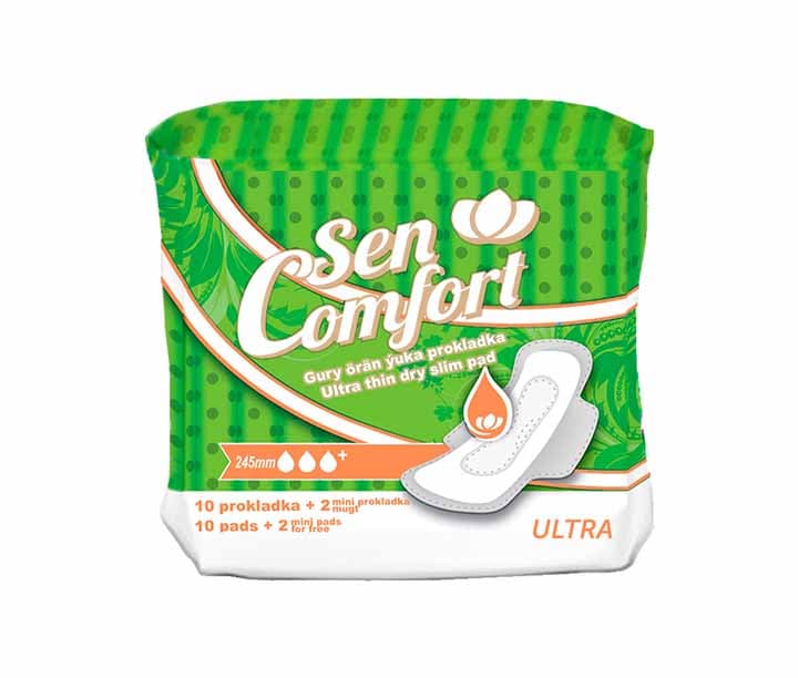 Aýallaryň ultra inçe prokladkalary "Sen comfort" 245 mm dry 6193 — Arassa Önüm önümi