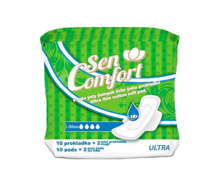 zenan prokladkalar örän ýuka ''SEN COMFORT'' 290 mm soft — Arassa Önüm önümi