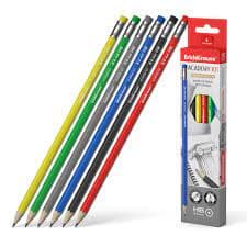 black lead hexagon pencils, colored pencils — product photo