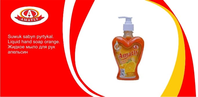 Liquid hand soap orange 450g — product by "Аматлы" Моющие Средства