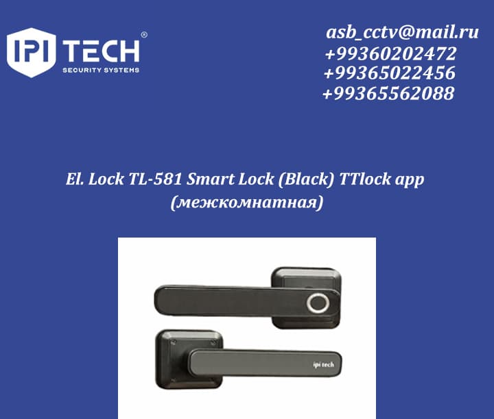 El. Lock TL-581 Smart Lock (Black) TTlock app (межкомнатная) — product by Ipi Tech