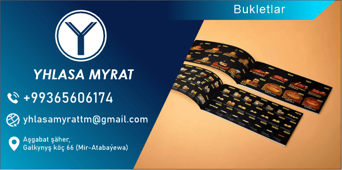 Буклеты — товар компании Yhlasa Myrat
